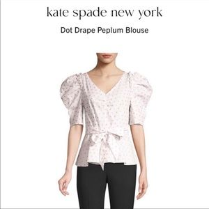 Kate Spade Peplum Polka Dot Blouse
